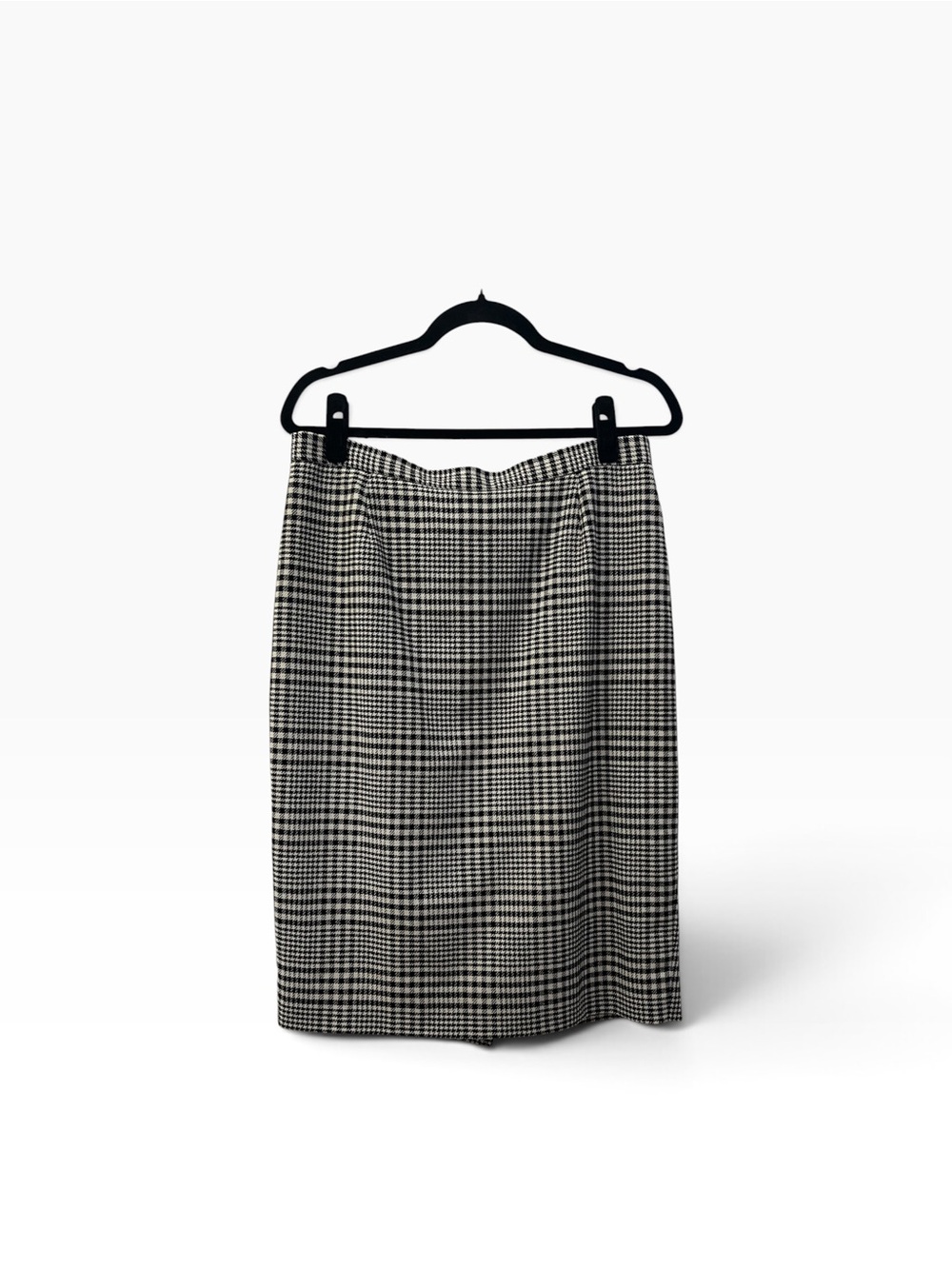 Moschino Cheap & Chic Italy Black and White Plaid Houndstooth Pencil Skirt Sz 12
